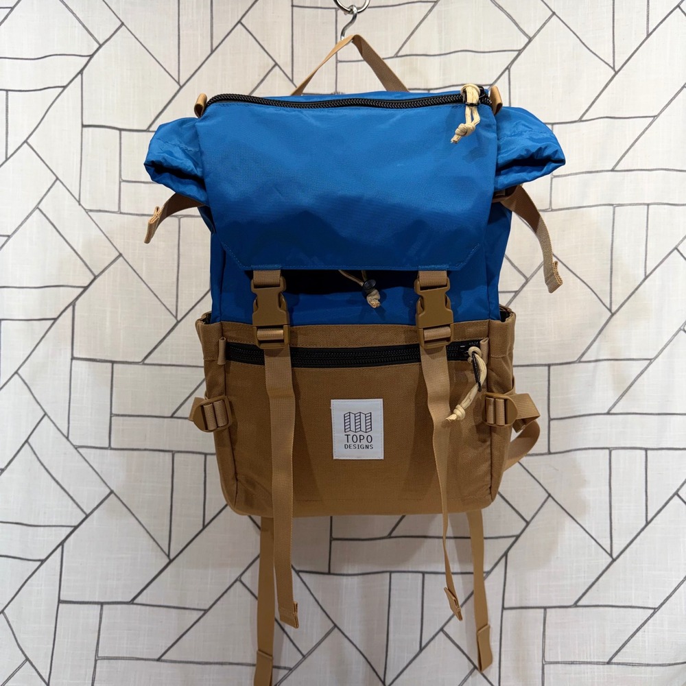Topo Designs Rover Pack Classic OS Blue Tan Outdoor Laptop Backpack